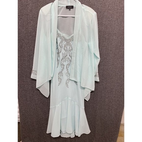 R&M Richards mint green 2 piece hi-low sz 14 NWT* USA - Picture 2 of 10